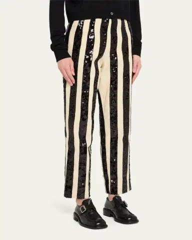 Bode Grandstand Hall Stripe Sequined Trousers | Thumbnail 4