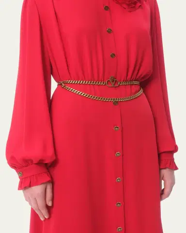 Valentino Garavani VLogo Signature Layered Chain Belt | Thumbnail 2