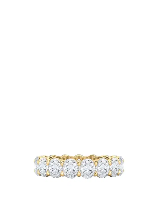 HauteCarat 1K Oval Cut Lab Grown Diamond Eternity Band, 6.0tcw