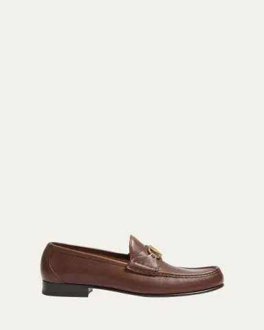 Valentino Garavani Men's VLogo Signature Leather Penny Loafers | Thumbnail 2 Valentino Garavani Men's VLogo Signature Leather Penny Loafers | Thumbnail 2
