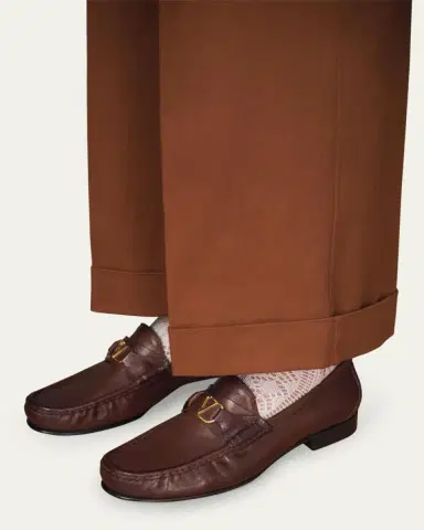 Valentino Garavani Men's VLogo Signature Leather Penny Loafers | Thumbnail 3 Valentino Garavani Men's VLogo Signature Leather Penny Loafers | Thumbnail 3