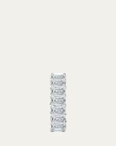 HauteCarat 18K Emerald Cut Lab Grown Diamond Eternity Band, 6.6tcw | Thumbnail 8