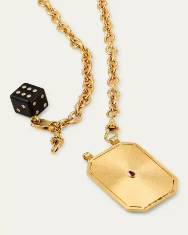 Marie Lichtenberg Dragon Scapular and Ebony Dado Pendants on Rosa Classic Chain Necklace | Thumbnail 4 Marie Lichtenberg Dragon Scapular and Ebony Dado Pendants on Rosa Classic Chain Necklace | Thumbnail 4