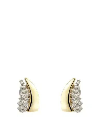 YEPREM 18K Yellow and White Gold Diamond Earring, Single | Thumbnail 1 YEPREM 18K Yellow and White Gold Diamond Earring, Single | Thumbnail 1