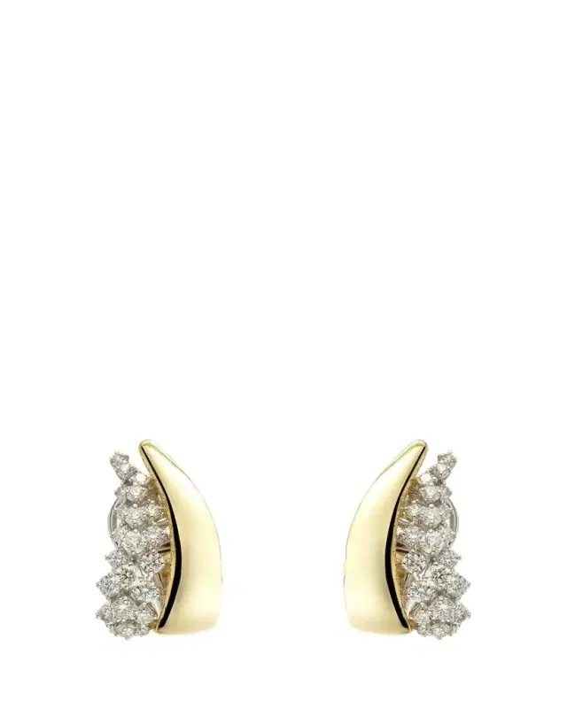 Yeprem 18K Yellow and White Gold Diamond Earring, Single