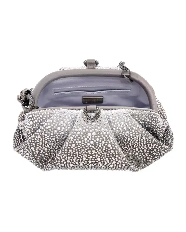 Gemma Pleated Ombré Crystal Top-Handle Bag