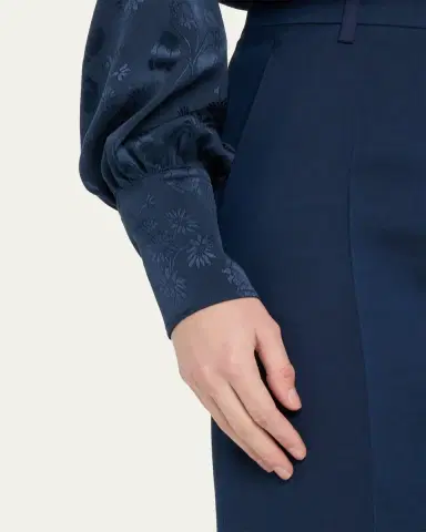 Valentino Garavani Cuffed Suiting Wool Trousers | Thumbnail 5
