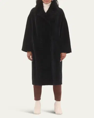 Gorski Reversible Textured Shearling Lamb Coat | Thumbnail 2