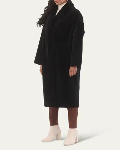 Gorski Reversible Textured Shearling Lamb Coat | Thumbnail 4