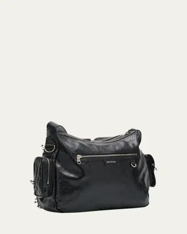 Balenciaga Men's Pierced Arena Lambskin Messenger Bag | Thumbnail 3