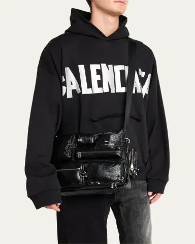 Balenciaga Men's Pierced Arena Lambskin Messenger Bag | Thumbnail 5