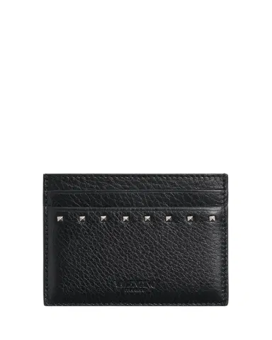 Valentino Garavani Men's Leather Rockstud Card Holder | Thumbnail 1