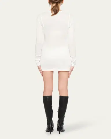 Miu Miu Long-Sleeve Fitted Mini Dress | Thumbnail 2