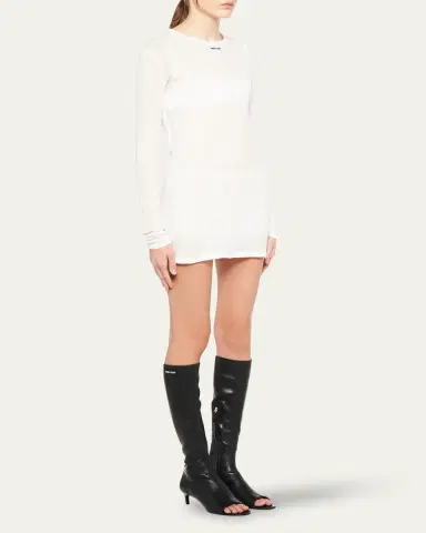 Miu Miu Long-Sleeve Fitted Mini Dress | Thumbnail 3