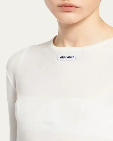 Miu Miu Long-Sleeve Fitted Mini Dress | Thumbnail 5