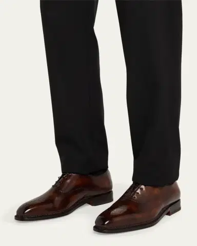 Bontoni Men's Vittorio Reverse Stitch Perforated Cap-Toe Oxfords | Thumbnail 2