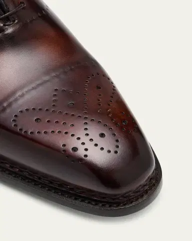 Bontoni Men's Vittorio Reverse Stitch Perforated Cap-Toe Oxfords | Thumbnail 5