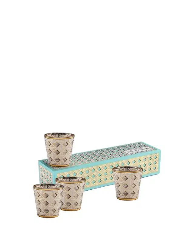 Jonathan Adler Basketweave Glassware, Set Of 4