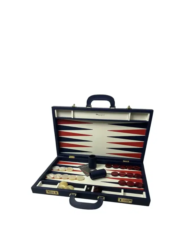 Renzo Romagnoli Large Leather Backgammon Set