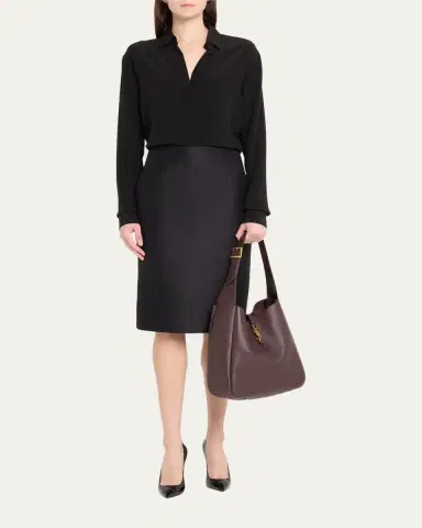 Saint Laurent Le 5 A 7 Large Shoulder Bucket Bag in Smooth Leather | Thumbnail 9 Saint Laurent Le 5 A 7 Large Shoulder Bucket Bag in Smooth Leather | Thumbnail 9