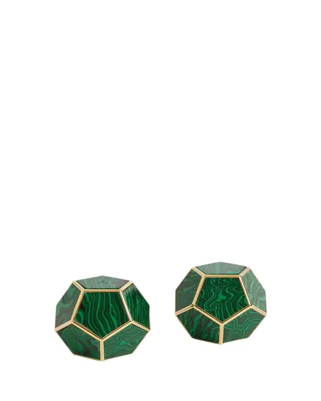 L'Objet Malachite Pentagon Spice Jewels, Set of 2