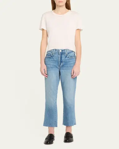 AMO Denim Loverboy High-Rise Cropped Jeans with Frayed Hem | Thumbnail 2 AMO Denim Loverboy High-Rise Cropped Jeans with Frayed Hem | Thumbnail 2
