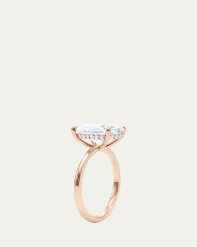 HauteCarat 18K Oval Cut Hidden Halo Lab Grown Diamond Ring, 2.0tcw | Thumbnail 3 HauteCarat 18K Oval Cut Hidden Halo Lab Grown Diamond Ring, 2.0tcw | Thumbnail 3