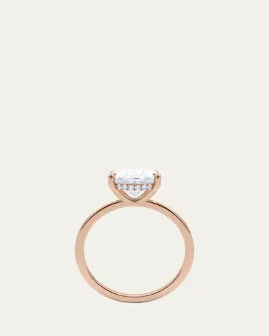 HauteCarat 18K Oval Cut Hidden Halo Lab Grown Diamond Ring, 2.0tcw | Thumbnail 4 HauteCarat 18K Oval Cut Hidden Halo Lab Grown Diamond Ring, 2.0tcw | Thumbnail 4