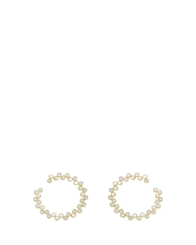 Viltier 18K Yellow Gold Clique Twist Diamond Hoop Earrings