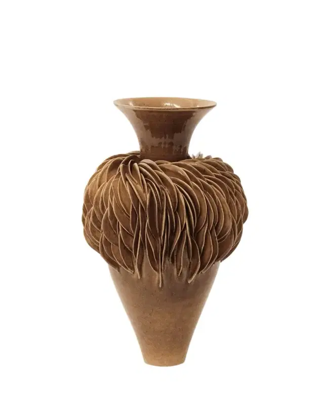 Fractal Stoneware Vase, 14"