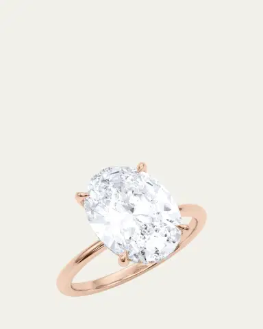 HauteCarat 18K Oval Cut Hidden Halo Lab Grown Diamond Ring, 3.0tcw | Thumbnail 2 HauteCarat 18K Oval Cut Hidden Halo Lab Grown Diamond Ring, 3.0tcw | Thumbnail 2