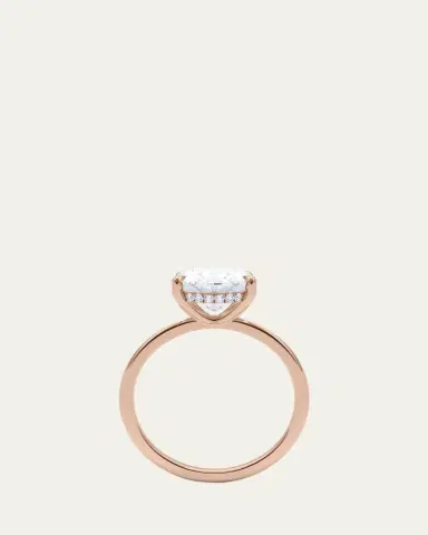 HauteCarat 18K Oval Cut Hidden Halo Lab Grown Diamond Ring, 3.0tcw | Thumbnail 4 HauteCarat 18K Oval Cut Hidden Halo Lab Grown Diamond Ring, 3.0tcw | Thumbnail 4