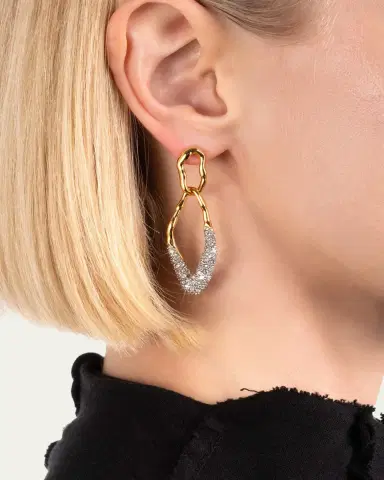 Alexis Bittar Solanales Crystal Double Link Earrings | Thumbnail 2