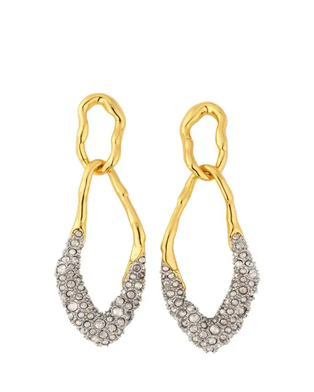Solanales Crystal Double Link Earrings