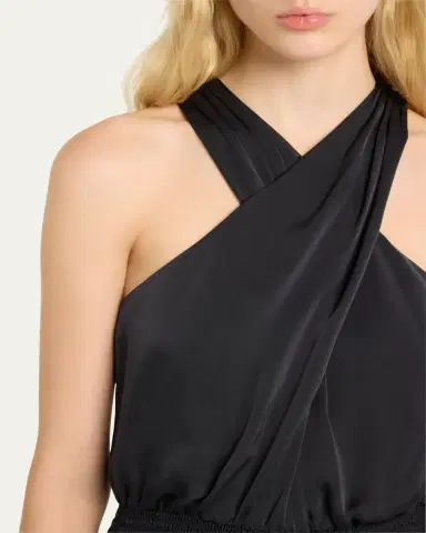 Ramy Brook Arina Pleated Halter Midi Dress | Thumbnail 5