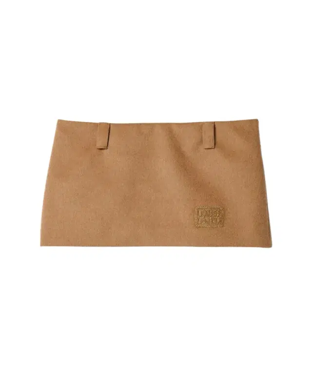 Logo Camel Hair Mini Skirt