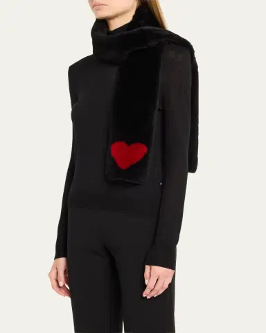 Pologeorgis Heart Lamb Shearling Scarf | Thumbnail 2