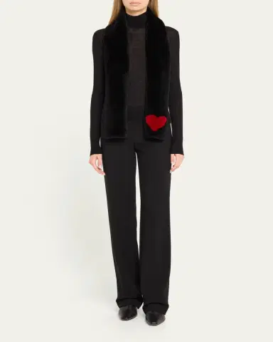 Pologeorgis Heart Lamb Shearling Scarf | Thumbnail 3