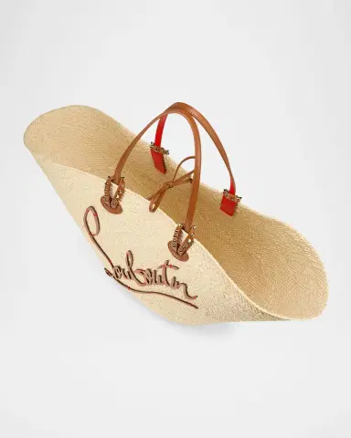 Christian Louboutin Cabata Large Basket Tote Bag in Raffia and Leather | Thumbnail 2 Christian Louboutin Cabata Large Basket Tote Bag in Raffia and Leather | Thumbnail 2