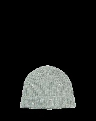 PORTOLANO Crystal Flower Embellished Beanie Hat | Thumbnail 2