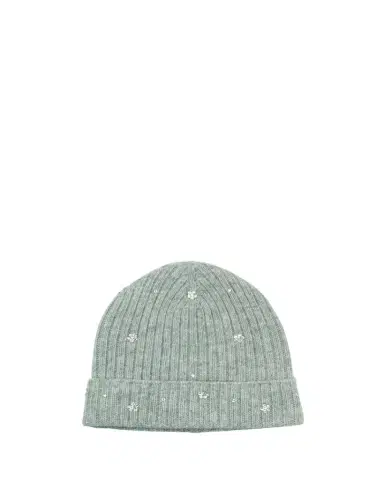 PORTOLANO Crystal Flower Embellished Beanie Hat | Thumbnail 1