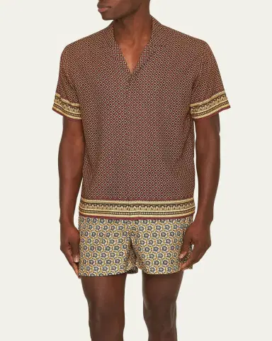Orlebar Brown Men's Maitan Solmio Geometric Camp Shirt | Thumbnail 2