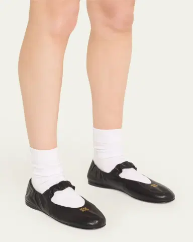 Miu Miu Leather Band Ballerina Flats | Thumbnail 2