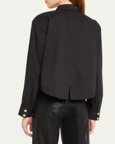L'Agence Cosette Cropped High-Low Shirt | Thumbnail 3 L'Agence Cosette Cropped High-Low Shirt | Thumbnail 3