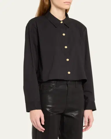 L'Agence Cosette Cropped High-Low Shirt | Thumbnail 4 L'Agence Cosette Cropped High-Low Shirt | Thumbnail 4