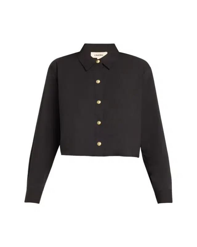 L'Agence Cosette Cropped High-Low Shirt