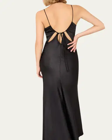 Milly Addie Cutout Hammered Satin Cami Maxi Dress | Thumbnail 4 Milly Addie Cutout Hammered Satin Cami Maxi Dress | Thumbnail 4