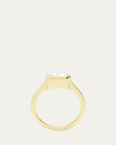 HauteCarat 18K Emerald Cut Lab Grown Diamond Cigar Bezel Ring, 2.0tcw | Thumbnail 8 HauteCarat 18K Emerald Cut Lab Grown Diamond Cigar Bezel Ring, 2.0tcw | Thumbnail 8