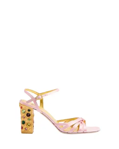 Valentino Garavani Jeweled Satin Ankle-Strap Sandals | Thumbnail 1 Valentino Garavani Jeweled Satin Ankle-Strap Sandals | Thumbnail 1