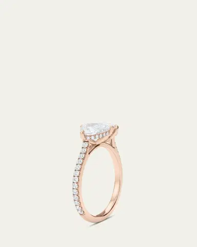 HauteCarat 18K Heart Lab Grown Diamond West Pave Twin Ring | Thumbnail 3 HauteCarat 18K Heart Lab Grown Diamond West Pave Twin Ring | Thumbnail 3